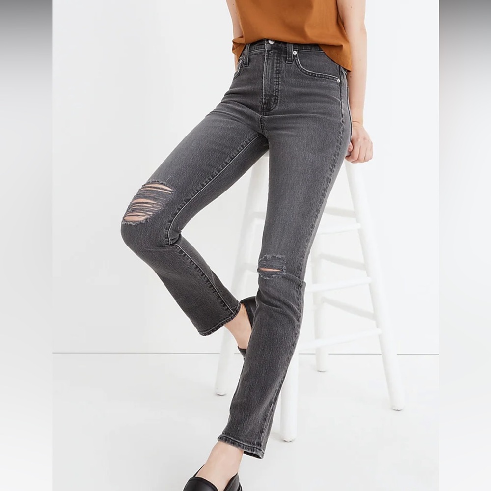Madewell Perfect Petite Vintage Jean in Bartlett Wash: Ripped Edition